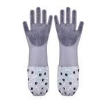 1TO3GO Pet Grooming Gloves Pet Hair Remover Cat, Dog Washing Gloves Silicone Heat Resistant Cleaning Gloves with High-Density Teeth Grooming Gloves for Dogs, Cats, Horses, Rabbits - 1 Pair (Gray)