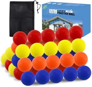 FINGER TEN Golf Practice Balls Foam Colored Value 12 24 50 Pack, Golf Ball Limited Flight for Indoor Outdoor Driving Range Backyard Training (Mixed Color, 50 Pack)
