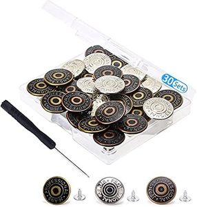 30pcs Pants Buttons Replacement Jeans Buttons 20mm Metal Trouser Buttons for Jeans Repair Buttons Replacement Buttons for DIY Jeans (30pcs)