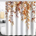 Ezmine Floral Shower Curtain Waterproof Plant Bathroom Decoration Leaves Shower Curtain Washable Bathroom Curtain Decor Quick-Drying Shower Curtain for Bathroom with 12 Hooks 180x180cm (71"x71")