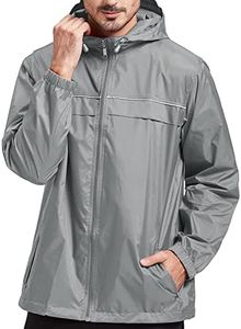 SWISSWELL Rain Jacket Men Waterproof Windbreaker, Lightweight Hooded Raincoat for Daily Casual