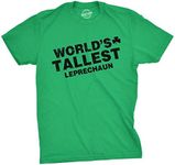 Crazy Dog T-shirts Worlds Tallest Leprechaun T Shirt Funny Sarcastic St Pattys Saint Patricks Day (Green) - 3XL