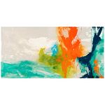 Empire Art Direct TMP-108453-2448 Tidal Abstract 1 Frameless Free Floating Tempered Glass Panel Graphic Wall Art, 48" x 24" x 0.2", Ready to Hang