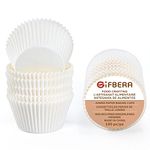 Gifbera Jumbo White Cupcake Liners Greaseproof Paper for Baking 100 Counts - Large Muffin Liners Baking Cups Cupcake Wrappers for Wedding Birthday