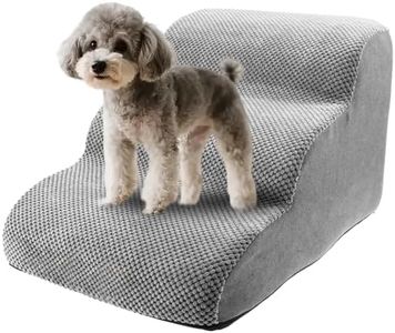 Dog Stairs for Small Dog, Corduroy Dog Steps for Bed, Practical Pet Stairs for High Bed Climbing, Non Slip Pet Ladder Stable Support, Curved Puppy Slope Stair for Sofa Low Bed Couch (Color-B, L, 1)