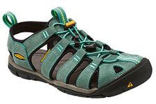 Keen Women's Clearwater Cnx Leather Sandal, Mineral Blue Yellow, 7 UK