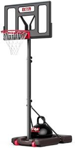 IGL Portable Basketball Hoop for Backyard, Driveway | 3-10ft Adjustable Height for Kids Teens & Adults | 40" Polycarbonate Backboard, Fillable Base for Stability & Easy Mobility on Wheels