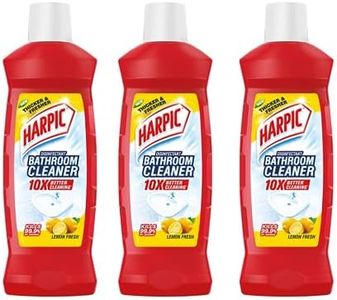 Harpic Lemon 500 ml (Pack of 3) Bathroom Cleaner Liquid | New Thicker Bathroom Floor Cleaner | Red Harpic Bottle