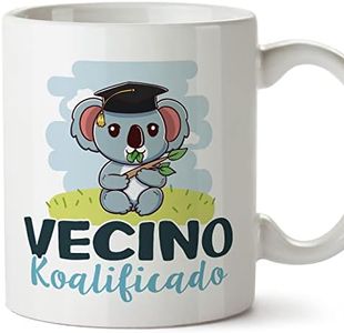 MUGFFINS Tazas para VECINO - En Español - Koalificado/koalificada - 11 oz / 330 ml - Regalo original y divertido
