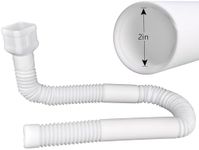 Prestantious 8.5ft Long Gutter Downspout Extensions, 2" ID Small Size Downspout Extender Drainage Pipe for 2"×3" Downspout, Inside Diameter 2 Inches, Pipe Stretched Length 8.5ft(White-1 pack)