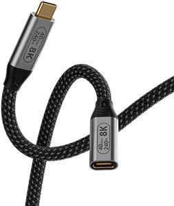 rallonge usb c male femelle compatible Thunderbolt 4 rallonge Câble 1M, Usb4 Transmission 40Gbps ,Charge rapide 240W,8k@60Hz Transmission vidéo,Adapté pour Galaxy S24/ S23/S22/S21,Smartphones,Moniteur