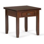 Simpli Home AXCRART03-RUS Artisan Solid Wood 21 inch Wide Square Contemporary End Side Table in Russet Brown