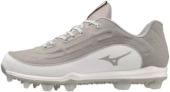 Mizuno Men's Ambition 3 Low TPU Baseball Cleats, Grey-white, 14