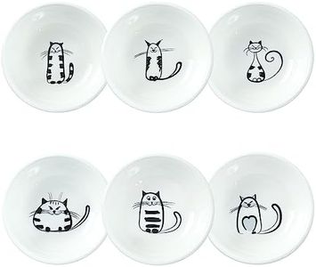 SOCOSY Super Cute Cat Ceramic Sauce Dish/Seasoning Dish/Sushi Soy Dipping Bowl/Appetizer Plates/Serving Dish for Kitchen Home(Set of 6)