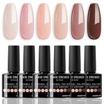 THR3E STROKES Gel Nail Polish Set - 6 Colors Gel Polish Glitter Gel Polish Sparkle Nail Polish Gel Manicure DIY Salon Nail Art Gifts (CARAMEL 234, 7.5ML)