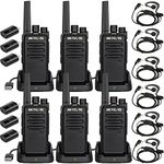 Retevis RT68 Walkie Talkies for Adults Long Range FRS Hands-Free Rechargeable Two Way Radio with Earpieces (6 Pack)