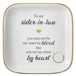 Scwhousi Ring Dish Jewelry Tray for Friend Mom Sister Maid of Honor,Birthday Mother's Day Christmas Gifts, Ceramic