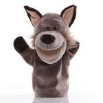 Proumhang Hand Puppets for Kids,Soft Plush Zoo Animal Puppet for Children Toddlers Boys Girls,For Imaginative Play,Show Theater, Easter/Birthday Party Supplies Stocking(Big Movable Mouths) 25cm Wolf