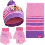 Disney Girls Princess Winter Hat, Scarf & Mittens Set For Toddler Ages 2-4 Or Hat, Scarves & Kids Gloves Sets For Ages 4-7, Pink/Purple Glove Set, Glove Set Ages 4-7