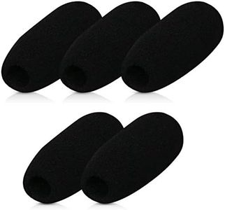 kwmobile Microphone Foam Covers (Set of 5) - 1.8x0.9x0.5 inches (4.8x2.4x1.2 cm) Windscreen Protective Pop Filter Pack for Microphones - Black