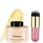 LOVE HUDA Professional HD Waterproof Long Lasting Banana Makeup Setting Loose Face & Body Powder Compact With Brush High Coverage For Glowing For Girls & Women Natural Finish Pack Of 2