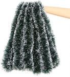 RAAJAOUTLETS Xmas Garland Christmas Decoration Bar Tops Ribbon Garland Christmas Tree Ornaments Home Party Wall Door Decor (6 ft, Green, White) (Pack of 10)