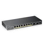 Zyxel 10-Port Gigabit Unmanged PoE+ Switch [8-Ports with 130 watt Budget] - Fanless Design, UK Plug [GS1100-10HP]