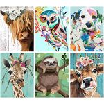 6 Pack Paint By Numbers Adult Kit Animal-Adult Paint By Number Kits Animal,Paint By Numbers Adult Animal Perfect for Gift Home Wall Decor(12X16Inch)