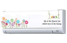VVWV Flower Honey AC Stickers Split Air Conditioner Sticker for Home Living Office Fridge Sticker Wall Sticker Multicoloured Vinyl Printed Stickers Standard Size (Fit for All Models/Sizes/Brands)