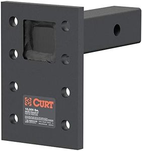 CURT 48323 Adjustable Pintle Mount for 2-Inch Hitch Receiver, 10,000 lbs, 6-1/2-Inch Drop, 6-Inch Length