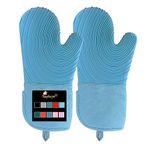 Tayfeim Silicone Oven Mitts - Oven Mitts Heat Resistant 500F 13.6 IN,FDA BPA-Free Soft Lining Grippy Design Waterproof Flexible Oven Gloves,Oven Mits Set for Cooking baking Kitchen Mittens Pot Holders