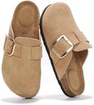 Project Cloud Genuine Leather Clogs for Women Shoes - Memory Foam Insole, Non-Slip & Natural Cork Footbed Womens Clogs and Mules 2025 (Manchester Wide, BEIG, 7.5)