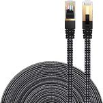 DanYee Cat 8 Ethernet Cable, Nylon Braided 66ft CAT8 High Speed Professional Gold Plated Plug STP Wires CAT 8 RJ45 Ethernet Cable 3ft 10ft 16ft 26ft 33ft 50ft 66ft 100ft(Black 66ft)