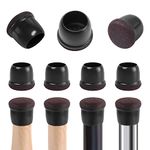 RCHYFEED 24PCS Silicone Chair Leg Caps Floor Protectors 0.75-1.25 inch, Black Chair Leg Covers with Felt Pads Sliders, Rubber Furniture Leg Caps Cups Cover for Protecting Hardwood Floor from Scratches