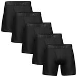 5Mayi Mens Sports Boxers Multipack Mens Boxers Shorts Anti Chafing Underwear Mens Long Leg Boxers 5 Pack Black, Large