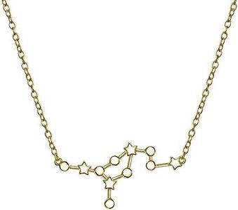 Delicate Celestial Astrology Zodiac Virgo Constellation Stars Necklace For Women For Teen 14KT Gold Plated Sterling Silver