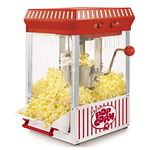 Nostalgia 2.5-Ounce Tabletop Kettle Popcorn Maker, Makes 10 Cups of Popcorn, With Kernel Measuring Cup, Oil Measuring Spoon and Scoop, Perfect for Birthday Parties, Movie Nights, Red/White