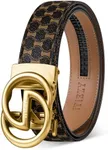 ITIEZY Mens Ratchet Belt Leather Adjustable Belts for Men - 1 3/8" Click Slide Belt for Men Dress Casual, Customizable Fit