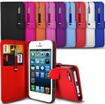 London Gadget Store Sony Xperia X F5121 Premium PU Leather Wallet Flip Skin Case Cover with Retractable Capacitive Stylus Touch Screen Pen - Red