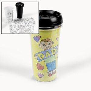 Color Your Own Dad Artist Travel Mugs (6Pc) - Crafts for Kids and Fun Home Activities