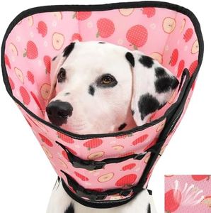 Avont Recovery Cone for Medium Large Dogs, Breathable Mesh Elizabethan Collar, Foldable & Adjustable Escap-Proof E Collar Alternative After Surgery -Apple(S)