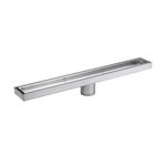 Sandy Beach Linear Shower Drain 500mm - Ideal Linear Shower Waste Solution, Stainless Steel Drain Channel, Tile Insert Shower Trap for Efficient Water Flow, Easy-to-Clean Floor Drainage - Silver 500mm