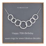 70th Birthday Gifts for Women Seven Interlocking Infinity Circles Hammered Sterling Silver Necklace for Women Birthday Gifts for Mum & Grandma