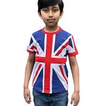 SPIRIT OF ESSEX Union Jack t Shirt for Kids Boys and Girls 100% Cotton Crewneck Short Sleeve for King's Coronation (as8, Age, 11_Years, 12_Years, Regular) White