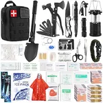 Abpir318 PCS Emergency Survival Kit, Survival Gear and Equipment First Aid Kit Med Supplies for Vehicles Travel Car Camping Hiking Disaster Preparedness, Gifts for Christmas Birthday Him Men