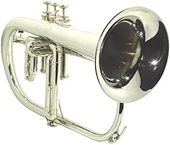 SCEXPORTS Flugel Horn Pitch Three Valve Key Bb Free Hard Case Mouthpiece (Silver)