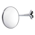 United Pacific C5007 Polished Stainless Steel 4-inch Round Classic Style Door Edge Mirror, Adjustable Bracket - One Mirror