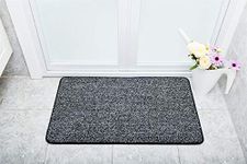 Vinsani Non-Slip Indoor Magic Clean Step Mat Machine Washable Floor Doormat Super Absorbent Carpet Runner Entrance Rug Liner - Black/White - 45 X 75 cm