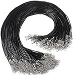 120pcs Black Necklace Cord with Cla