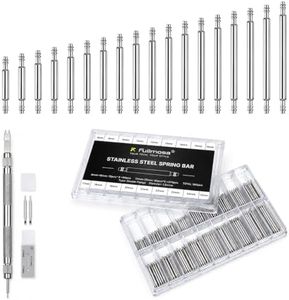 Fullmosa Watch Spring Bar Tool Kit with Double-Head Remover & 360 Pcs Stainless Steel Pins in 18 Sizes (8-25mm), Watch Link Removal Tool with Non-Slip Work Mat